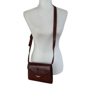 Vintage Nine West Alligator Print Crossbody Bag Small Purse